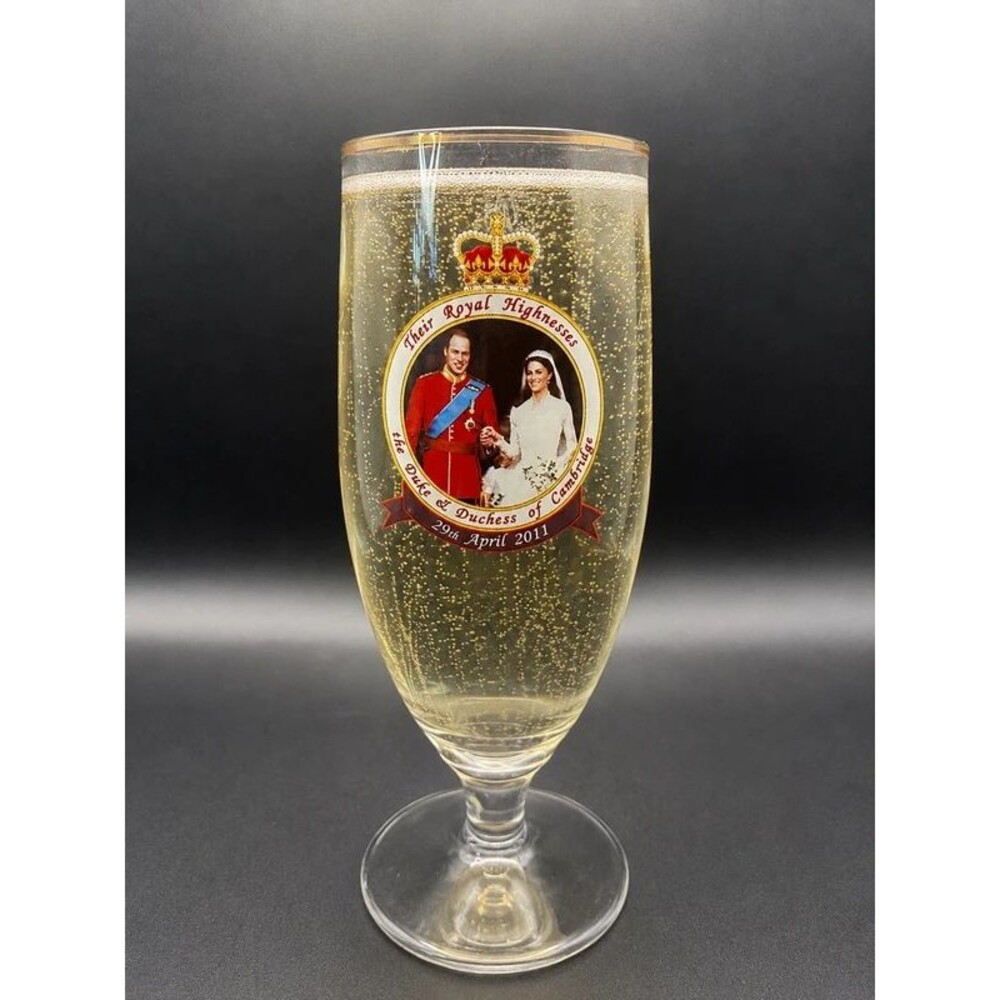 Prince William Kate Middleton Royal Wedding Beer Glass 2011 Duke Duchess